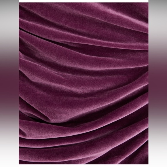 Abercrombie & Fitch Asymmetrical Ruched Velvet Mini Dress Size XS NWT - Picture 2 of 8